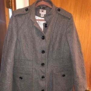Worthington Wool Pea Coat (Size : X-Large & Color: Grey)
